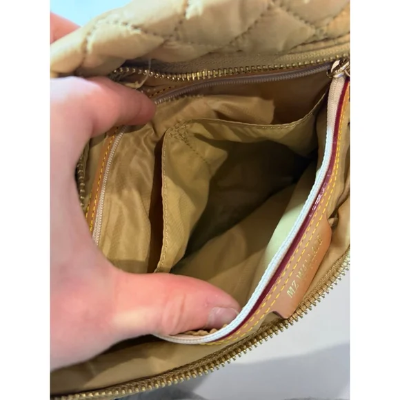 MZ Wallace Quilted Nylon Belt Bag Crossbody Tan Travel Lightweight - Picture 7 of 8